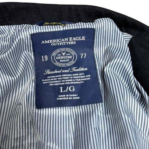 "AMERICAN EAGLE OUTFITTERS" Mens Blazer SZ L Recycled Wool Blend Academia Preppy - Picture 4 of 8